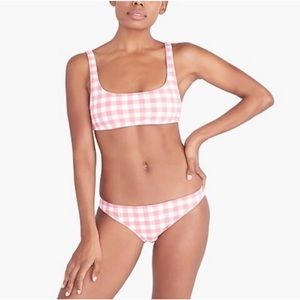 J. Crew Pink Gingham Bikini Bathing Suit